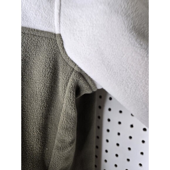 Lands End Sweater Mens Medium White Fleece Pullover Quarter Button - Picture 3 of 6